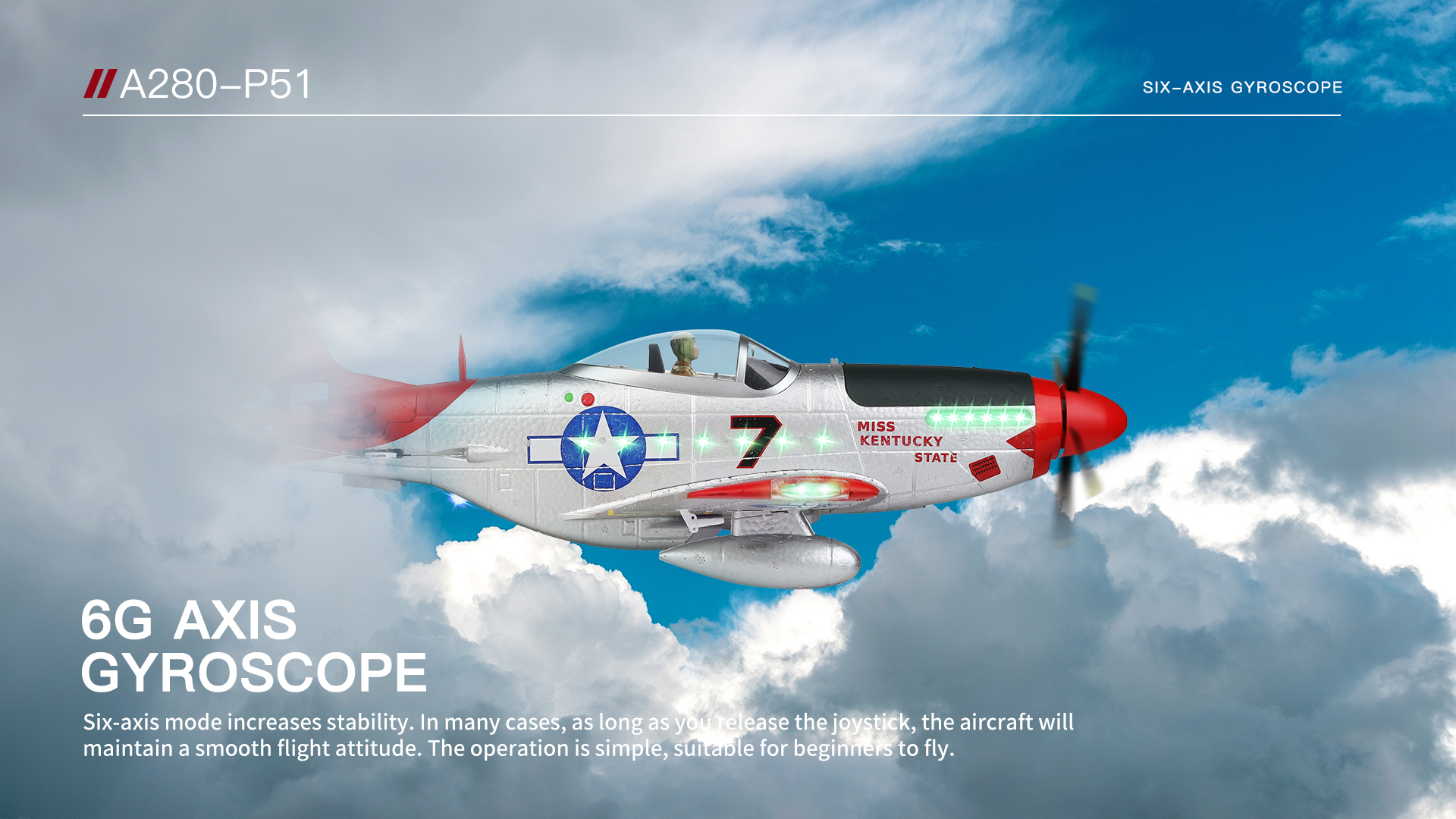 XK-A280-P-51-Mustang-3D6G-System-560mm-Spannweite-24GHz-4CH-EPP-RC-Kampfflugzeug-RTF-Mit-LED-Lichter-1978203-3